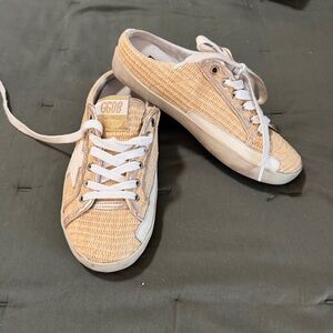 Golden Goose Beige and White Sneakers